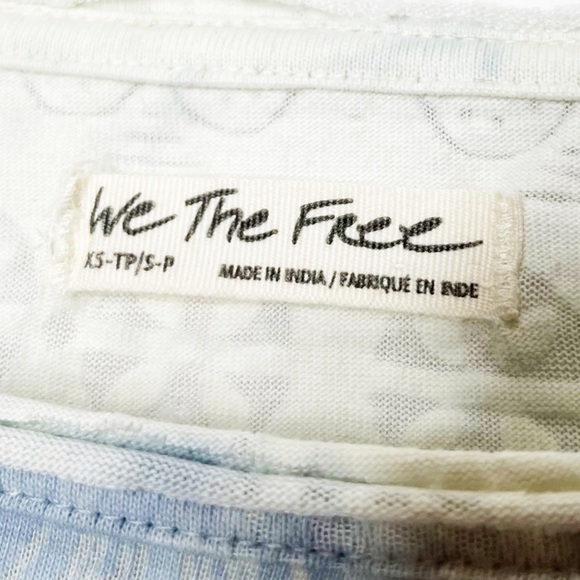 We the Free Laurie Tee Blue Tie Dye Long Sleeve Top XS/S - Picture 8 of 9